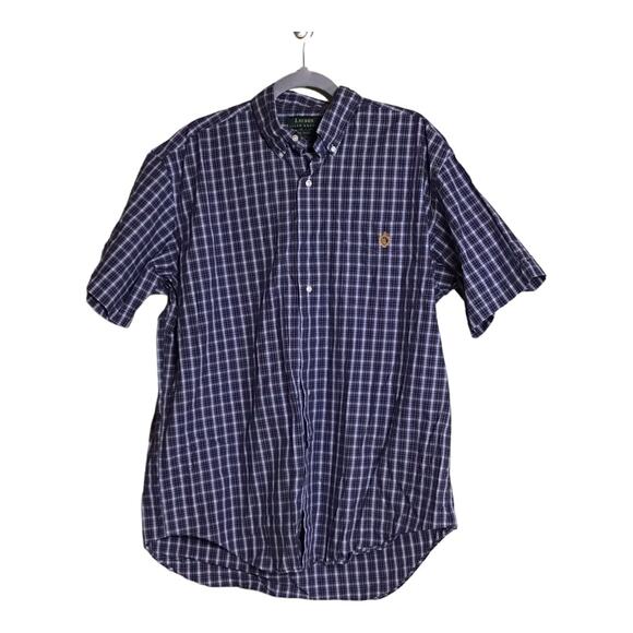 Ralph Lauren Men’s Classic Fit Plaid Short Sleeve Button Down Shirt  Sz. Lrg UC - Picture 1 of 8